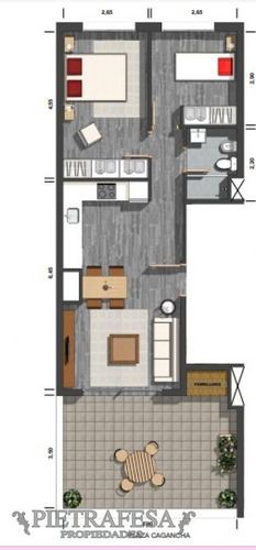Imagen 9 de 9 de Apartamento A Estrenar 2 Dormitorios 1 Baño, Terraza Con Parrillero- Plaza Cagancha - Centro