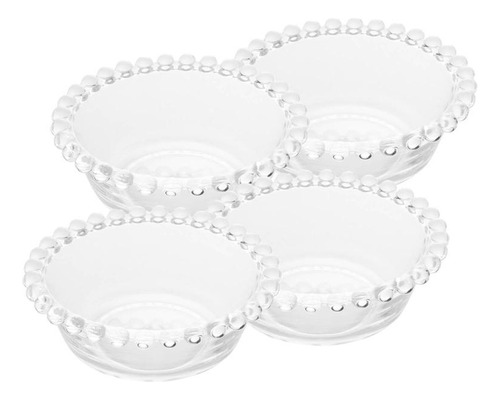 4 Bowls Wolff Pearl De Cristal Incolor