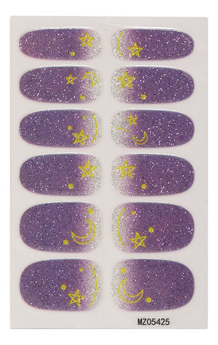 Adesivo De Unha Com Glitter Sua Unha Linda Em Segundos! Mz05425-roxo