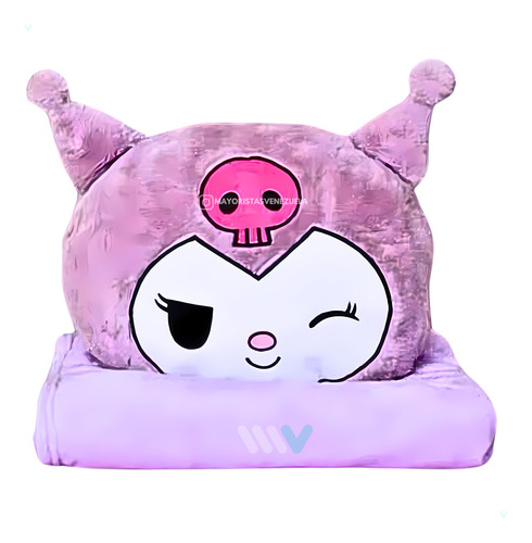 Peluche Almohada Con Cobija Kuromi Sanrio Kawaii Importada