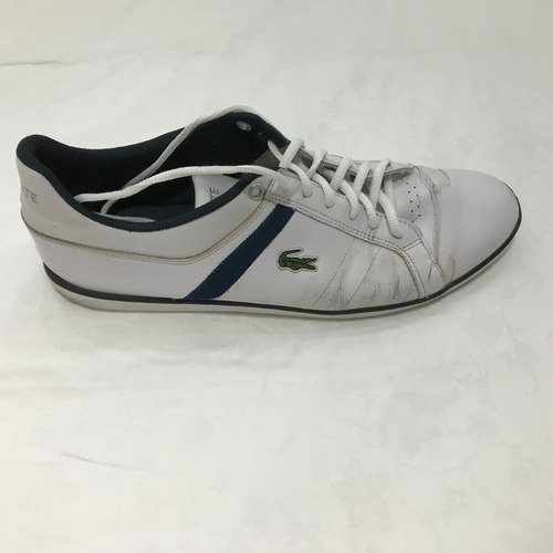 Tênis Masculino Lacoste Evershot Couro Branco Azul Escuro 44