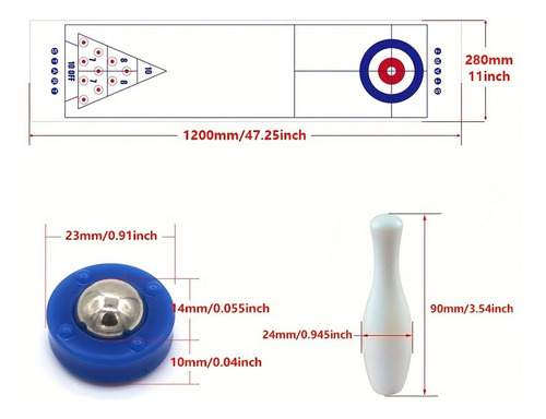 Juego De Bolos De Escritorio, Juego De Bolas Rodantes,