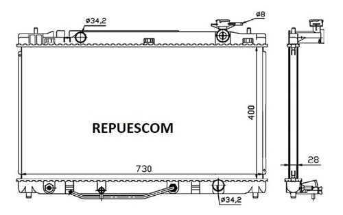 Radiador De Agua De Toyota Camry  2007/2011 - Repuescom