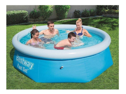 Imagen 3 de 3 de Pileta inflable redonda Bestway Fast Set 57268 de 244cm x 66cm 2300L azul
