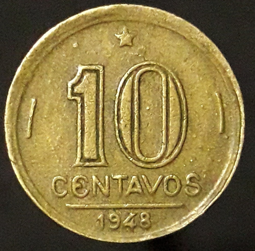 Moneda Brasil 10 Centavos 1948 Jose Bonifacio 