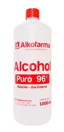 Alcohol Liquido 96 Grados Alkofarma Botella 1 Litro