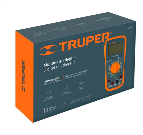 Imagen 4 de 10 de Tester Digital Truper Autos 9 V Diodo Transistor Continuidad