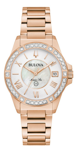 98r295 Reloj Bulova Marine Star Diamante Rosado