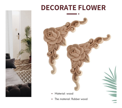 Calcomanía Floral Tallada En Madera, 10 Unidades, Apliques D