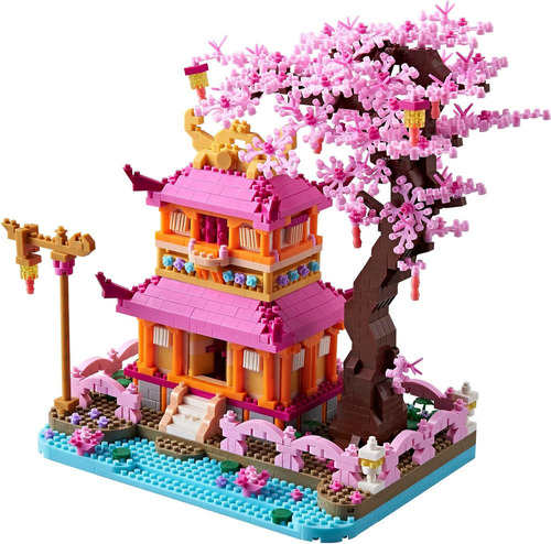 S Yujns Sakura Tree House Architecture Micro Blocks Set De S