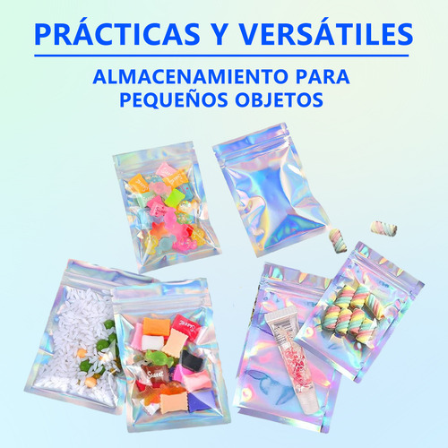 Bolsas Holográficas Tornasol A Prueba De Olores 200pzs,8x13