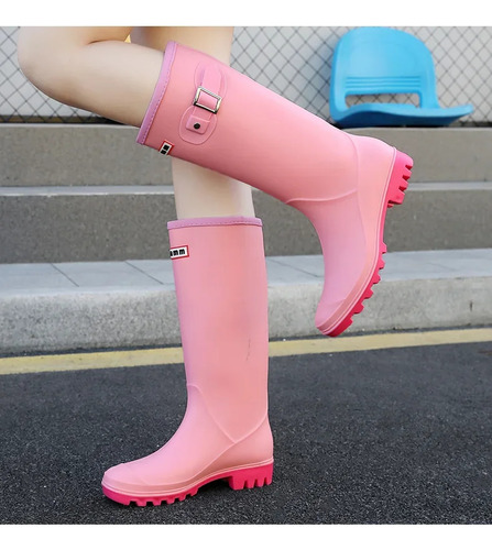 Botas De Lluvia Impermeables De Punto Alto Para Mujer, Estil