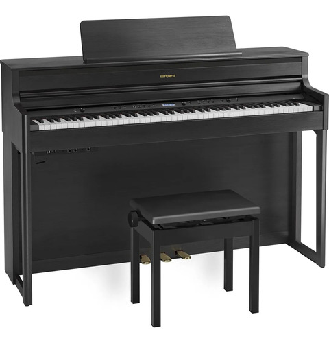 Piano Digital Roland Hp 704 Ch Charcoal Black Cor Preto 110v - 120v