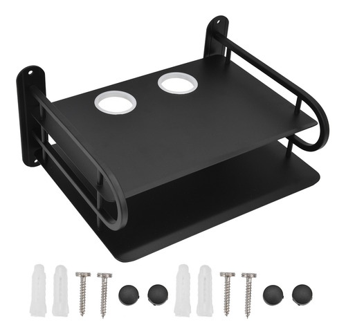 Estante De Pared Flotante De Doble Capa Tv Box Router Dvd