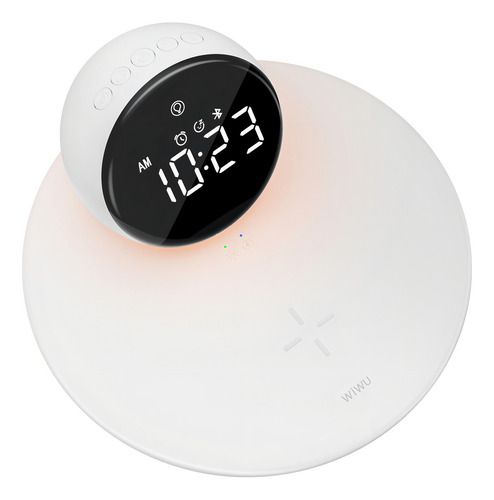 Wiwu Cargador Inalámbrico Con Reloj Y Bluetooth Wi-w017 Color Blanco