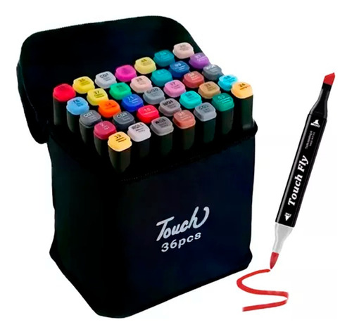 Canetinhas Touch 36 Pçs Escolar Com Estojo
