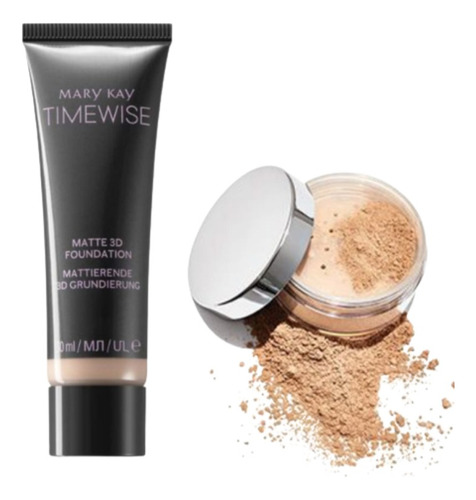 Maquillaje Líquido Time Wise 3d Y Polvo Suelto Mary Kay.