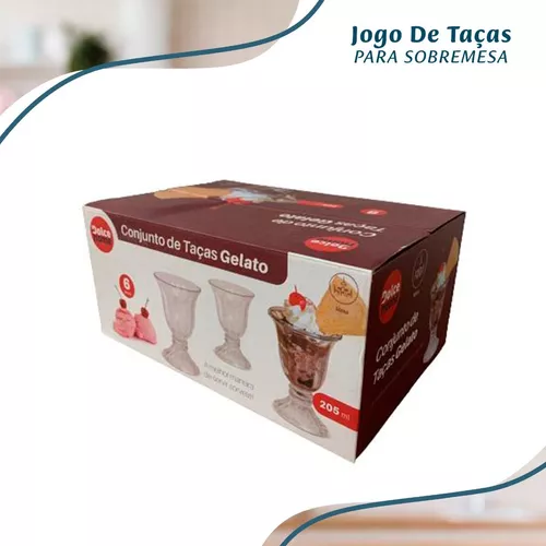 Jogo 4 Taça de Vidro Sobremesa Sorvete Milkshake Gelato Dolce Home 205ml -  Taça de Sobremesa - Magazine Luiza