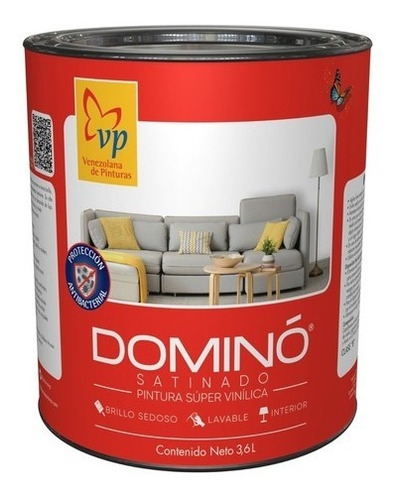 Pintura Satinada Gris Ostra Galon Domino Satinado Vp Tienda