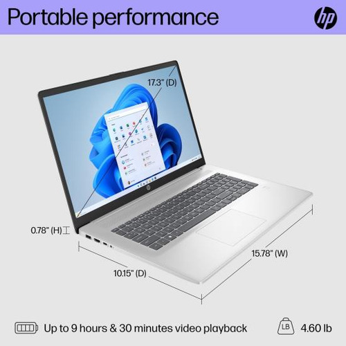 Laptop Hp 17.3 Fhd | Procesador Intel Core I3-n305 | Gráfico