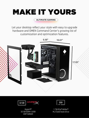 Imagen 4 de 5 de Omen 30l Gaming Pc + Rtx 3070
