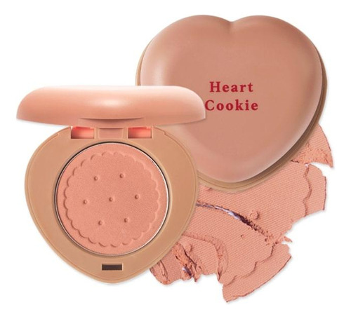 Heart Cookie Blusher Br401 Toffee Tono Del Maquillaje Coral