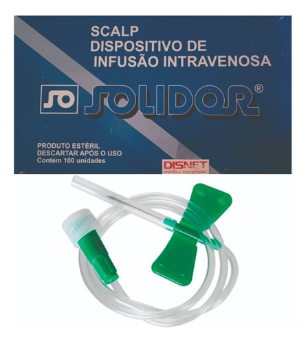 Scalp 21g Dispositivo De Infusão Intravenosa C/100 Solidor