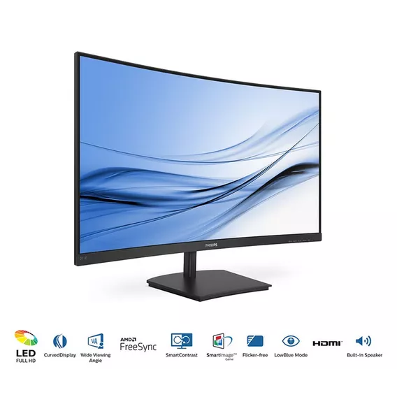 Monitor Philips Pc De 27'' Full Hd - 271e1sca/55 Color Negro