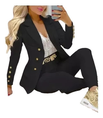 Conjunto 2 Piezas Traje Para Mujer Blazer Y Pantalón