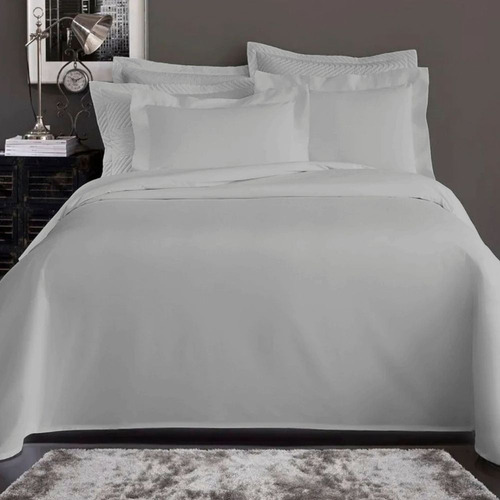Fronha 400 Fios 100% Algodão Egípcio 50 X 90 Cm - Estampado Cor Cinza Lisa