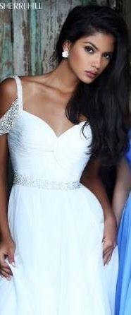 Vestido Sherri Hill Style 50086 Color Blanco Nuevo Talla 8