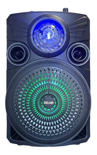 Parlante Delih 1200w Portátil Con Bluetooth Micrófono Luces