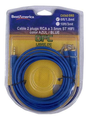 Cable Profesional Rca 2 Plugs/ Auxiliar 3.5mm 1.80mts Audio 