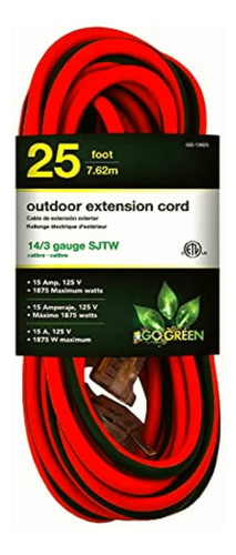 Go Green Power Gg-13825 14/3 Sjt W-a Extension Cord, 25-feet