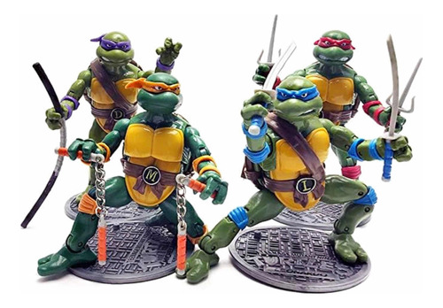 Tortugas Ninja Figuras Grandes Articuladas Con Accesorios