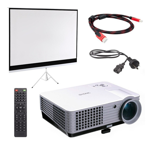 Kit Proyector + Pantalla 100 Gadnic Full Hd 2000 Lumens Tv