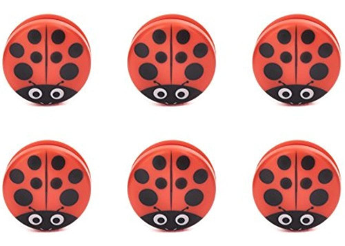 Kikkerland - Ladybug Bag Clips Set Of 6 - Bc22 Red, One Size