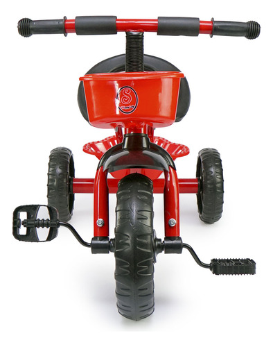 Triciclo Infantil Crianças Com Cesto E Pedal Ferro MC920 Vermelho