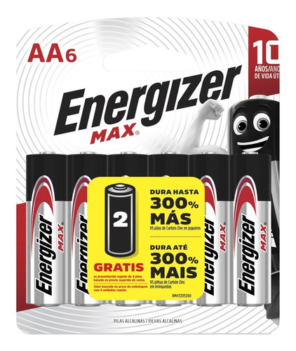 Caja 72 Pilas Alcalinas Energizer Max Aa Blisters Cerrados