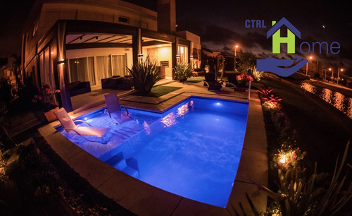 Kit Led Piscina Com Módulo Wifi + 6 Leds Rgb 9w Inox + Fonte
