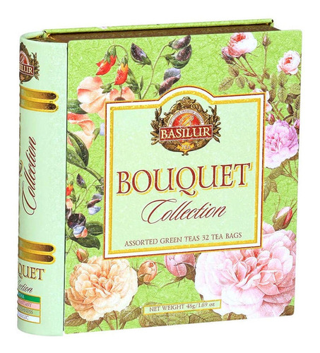 Te Verde Surtido Basilur Teabook Libro Bouquet 32 Bolsas