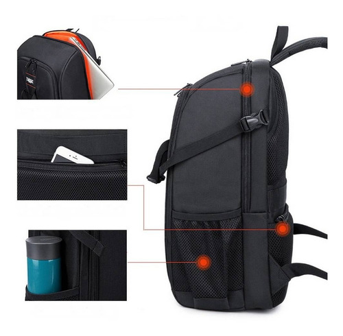 Imagen 3 de 7 de Mochila Cámaras Fotográfica Profesional Dslr Laptop Bp08b