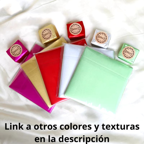 Papel Aluminio Envoltura Verde 10x10 Dulces Chocolates 100pz