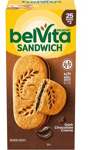 Galletas De Desayuno Belvita Chocolate Dark 25 Pk Importado