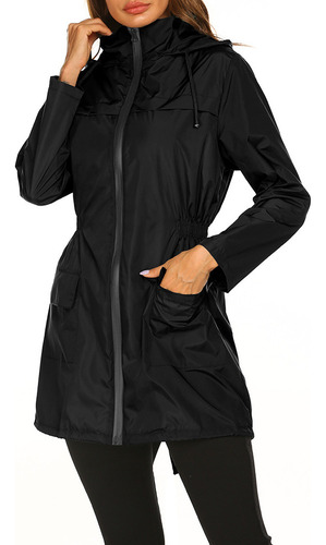 Chaqueta Impermeable De Senderismo Dama Lisa Con Capucha