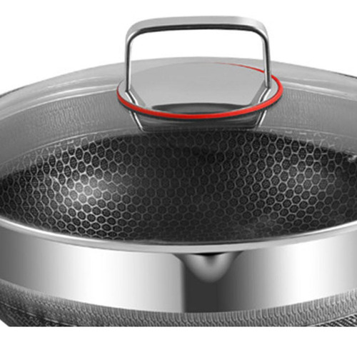Olla De Sopa De Acero Inoxidable Para Freír, 30 Centimetros