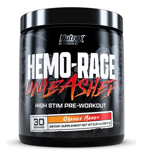 Hemo Rage Unleashed Nutrex Pre Entreno Potente Importado