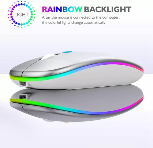 Ratón Wireless Recargable Led Mouse Inalámbrico Ergonomico