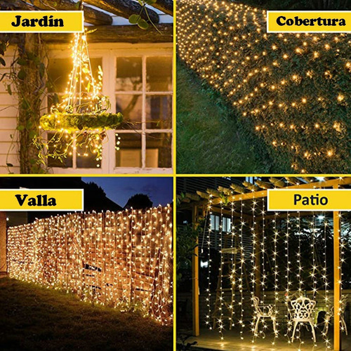Imagen 3 de 7 de Guirnalda De Luces Solares Exteriores Decoracion 10m 100 Led