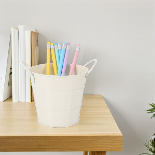 Mini Bote De Basura Galvanizado, Pequeño Bote De Basura Con
